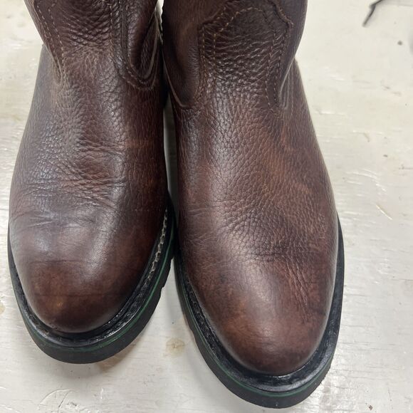 John Deere Brown Leather Mid-Calf Boots Waterproof Men’s Size 9M main image 4
